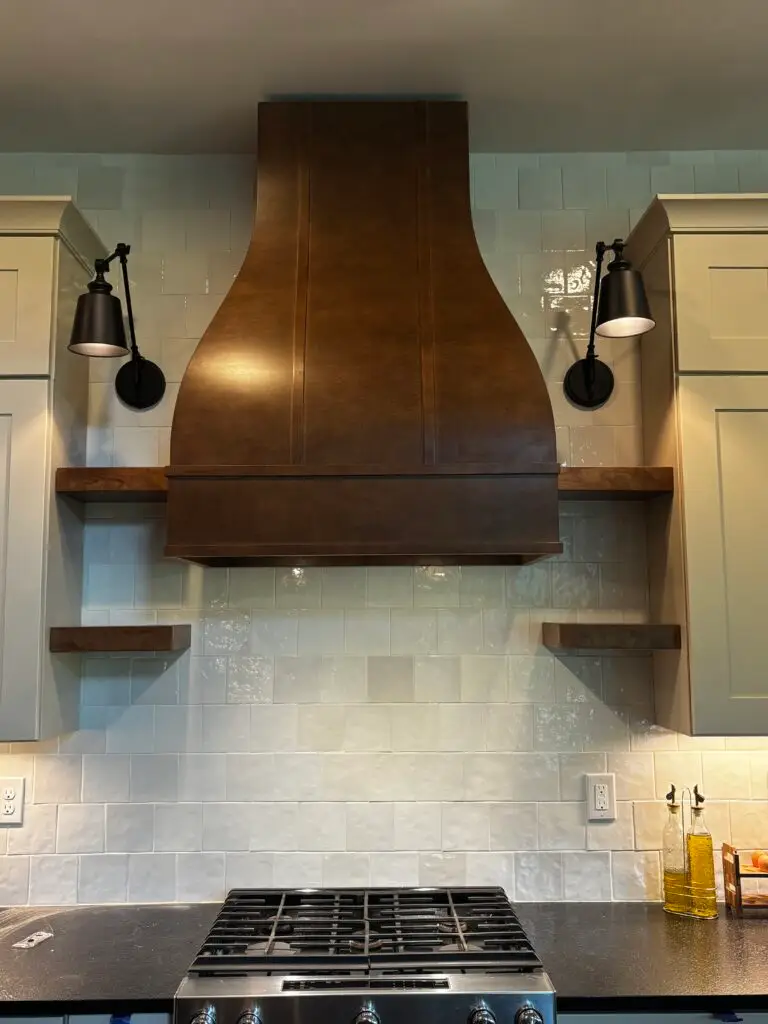 Range Hood and Floating Shelves Installation in Jefferson — floating shelves installation
