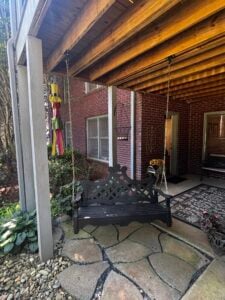 Porch Swing Installation in Monroe — fall porch swing