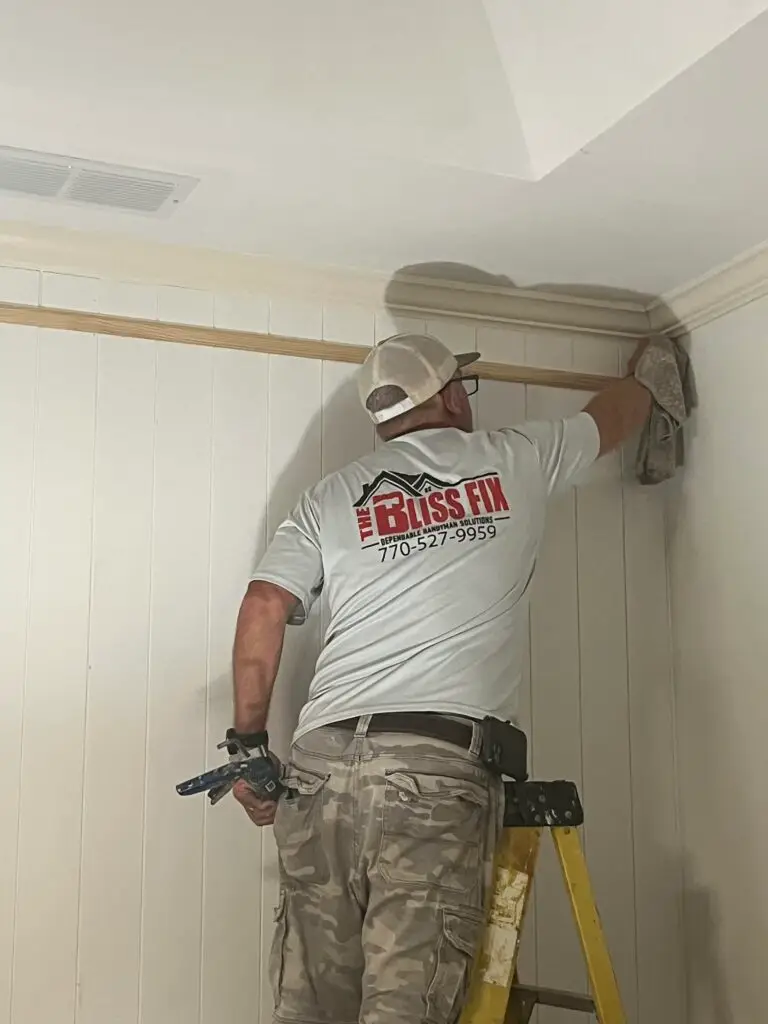 Bead Board Accent Wall Installation and Painting in Jefferson — bead board installation