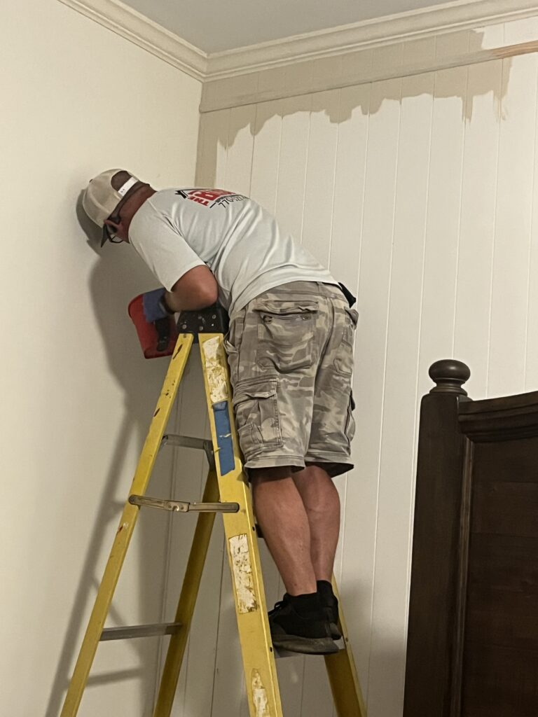 Bead Board Accent Wall Installation and Painting in Jefferson — accent wall painting